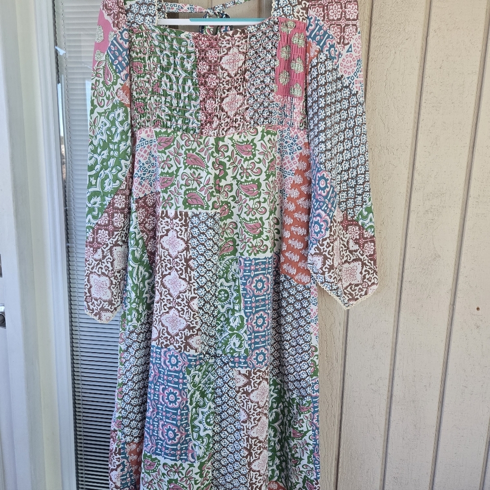 Vintage Patchwork Maxi Dress - image 1